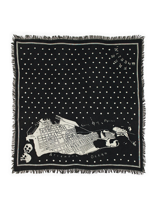 Kapital Rayon Fringe Square Stole (KAYO HUESO) Scarves