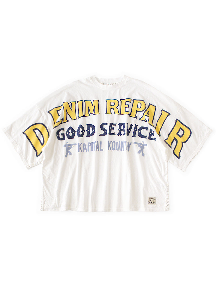 Kapital 20/- Tenjiku Katabira HUGE-T (DENIM REPAIRpt) Tee