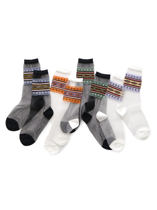 Kapital 200-pair Gypsy Border See-Through Socks