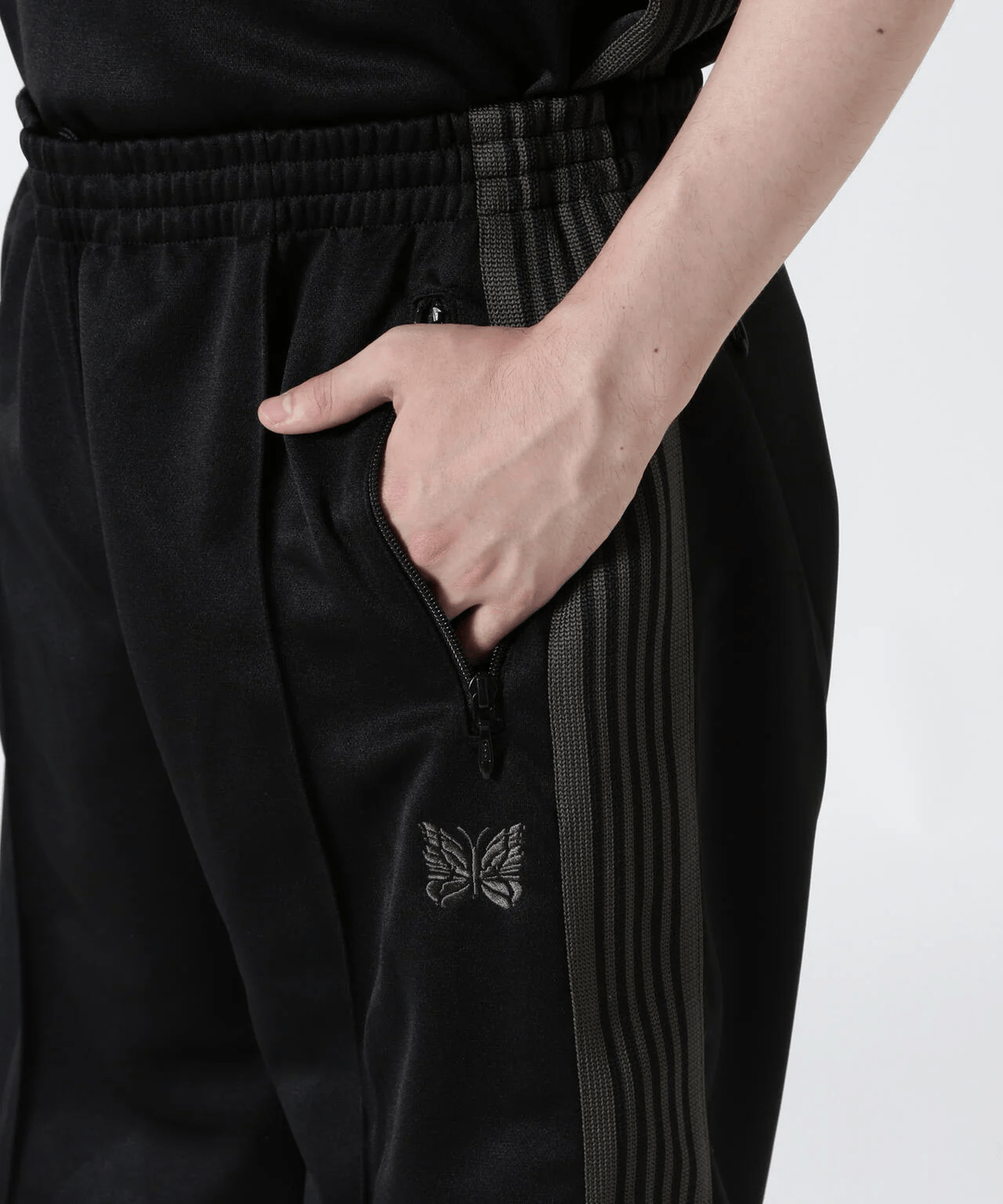 Needles × B'2nd Track Pant Shorts Poly Smooth Black