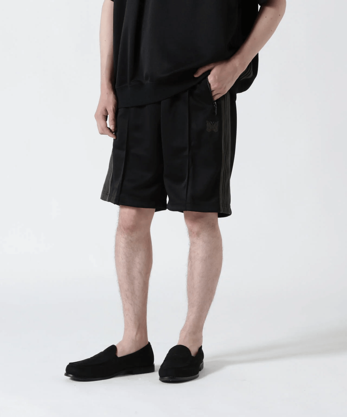 Needles × B'2nd Track Pant Shorts Poly Smooth Black
