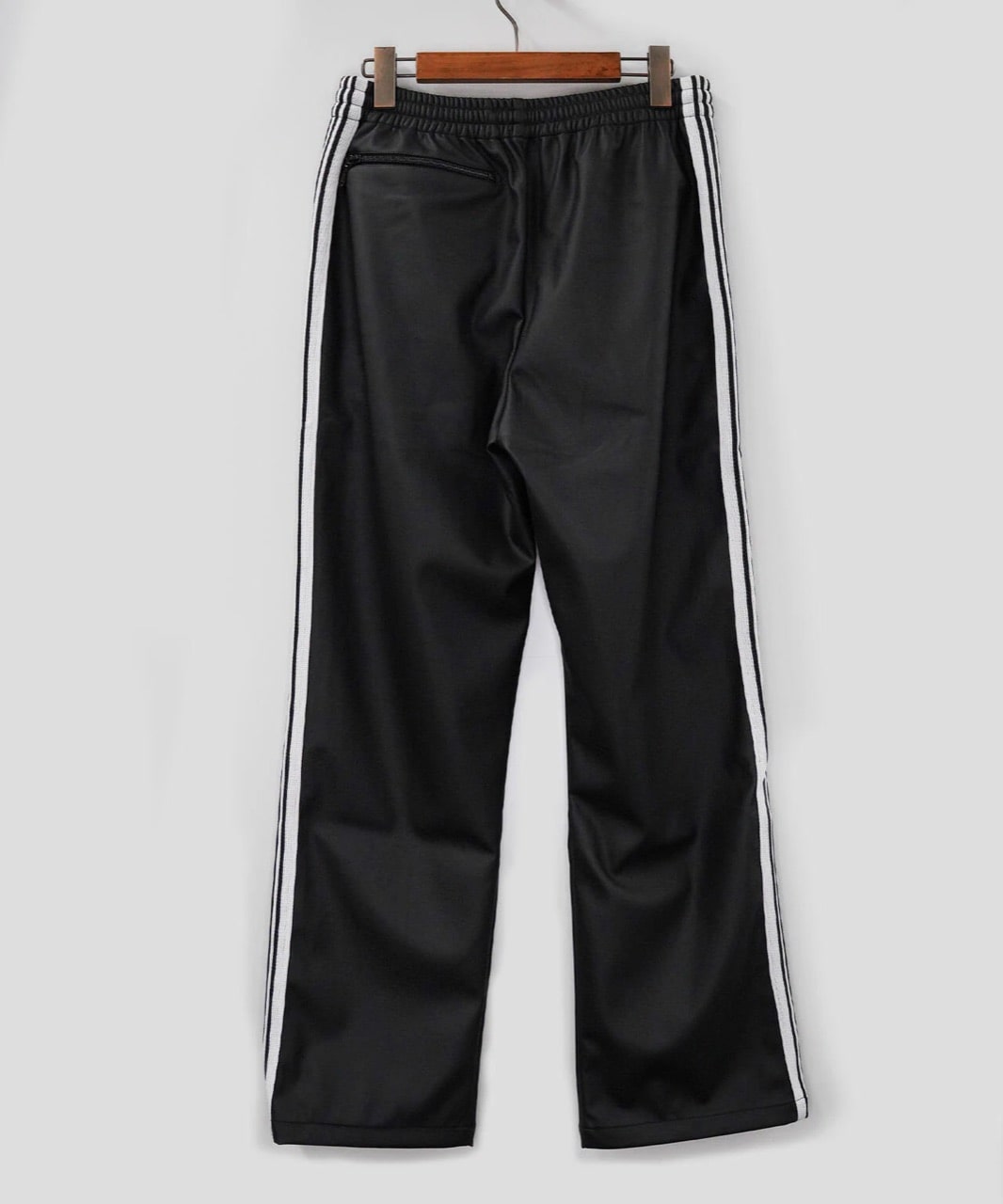 NEEDLES LHP  SYNTHETIC LEATHER Black TRACK PANT