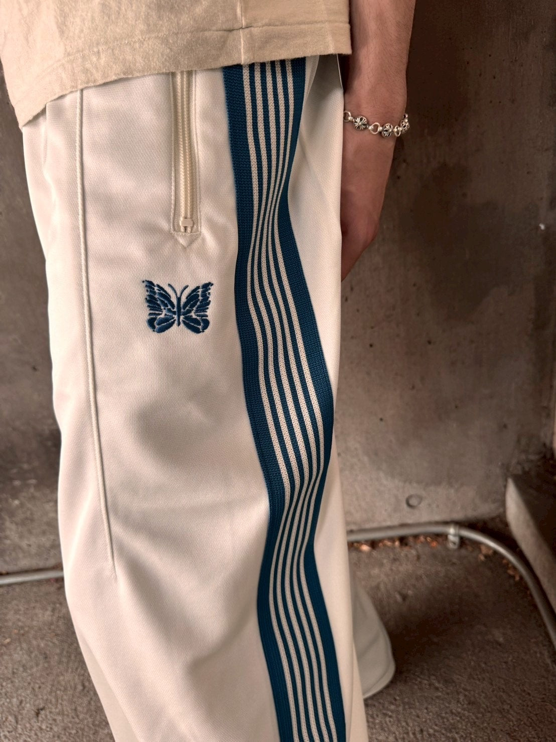 Needles LHP EXCLUSIVE H.D. TRACK PANTS POLY SMOOTH White