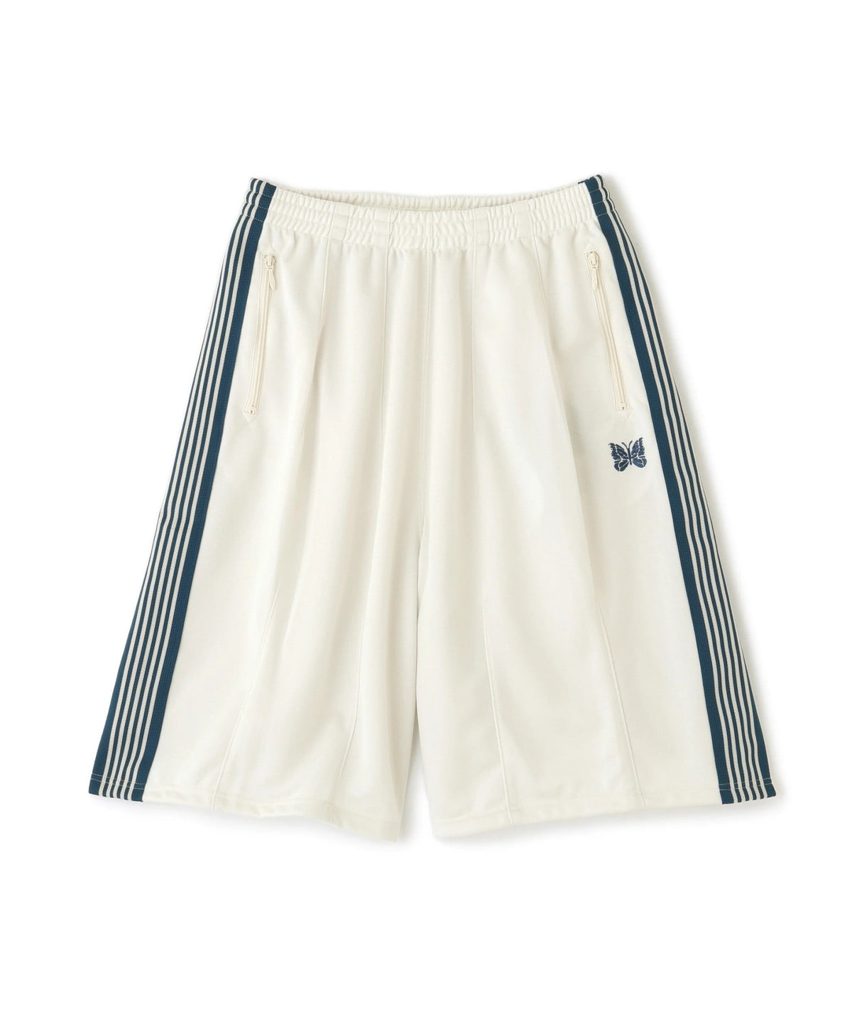 Needles LHP EXCLUSIVE TRACK PANTS SHORTS POLY SMOOTH WHITE