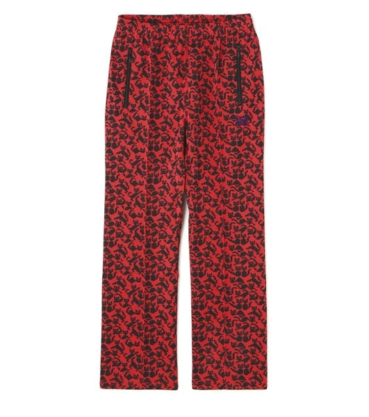 Needles Poly Jacquard 24AW Red Polyester Track Pants