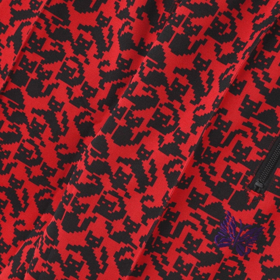 Needles Poly Jacquard 24AW Red Polyester Track Pants