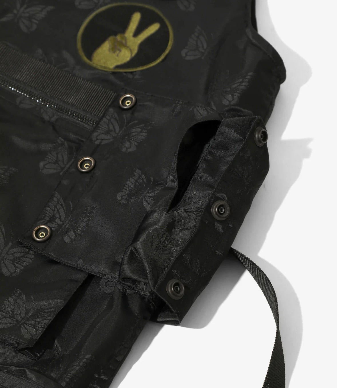 NEEDLES RADIO PAPILLON JACQUARD SATEEN Black Vest