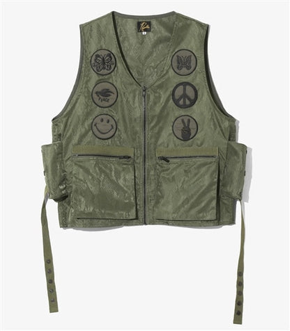 NEEDLES RADIO PAPILLON JACQUARD SATEEN Olive Vest
