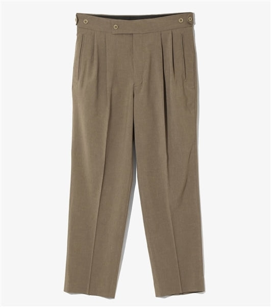 NEEDLES TUCKED POLY CLOTH Brown SIDE TAB TROUSER