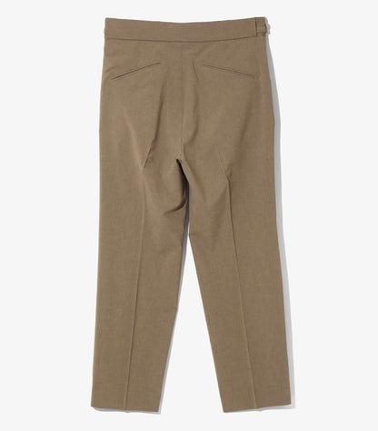 NEEDLES TUCKED POLY CLOTH Brown SIDE TAB TROUSER
