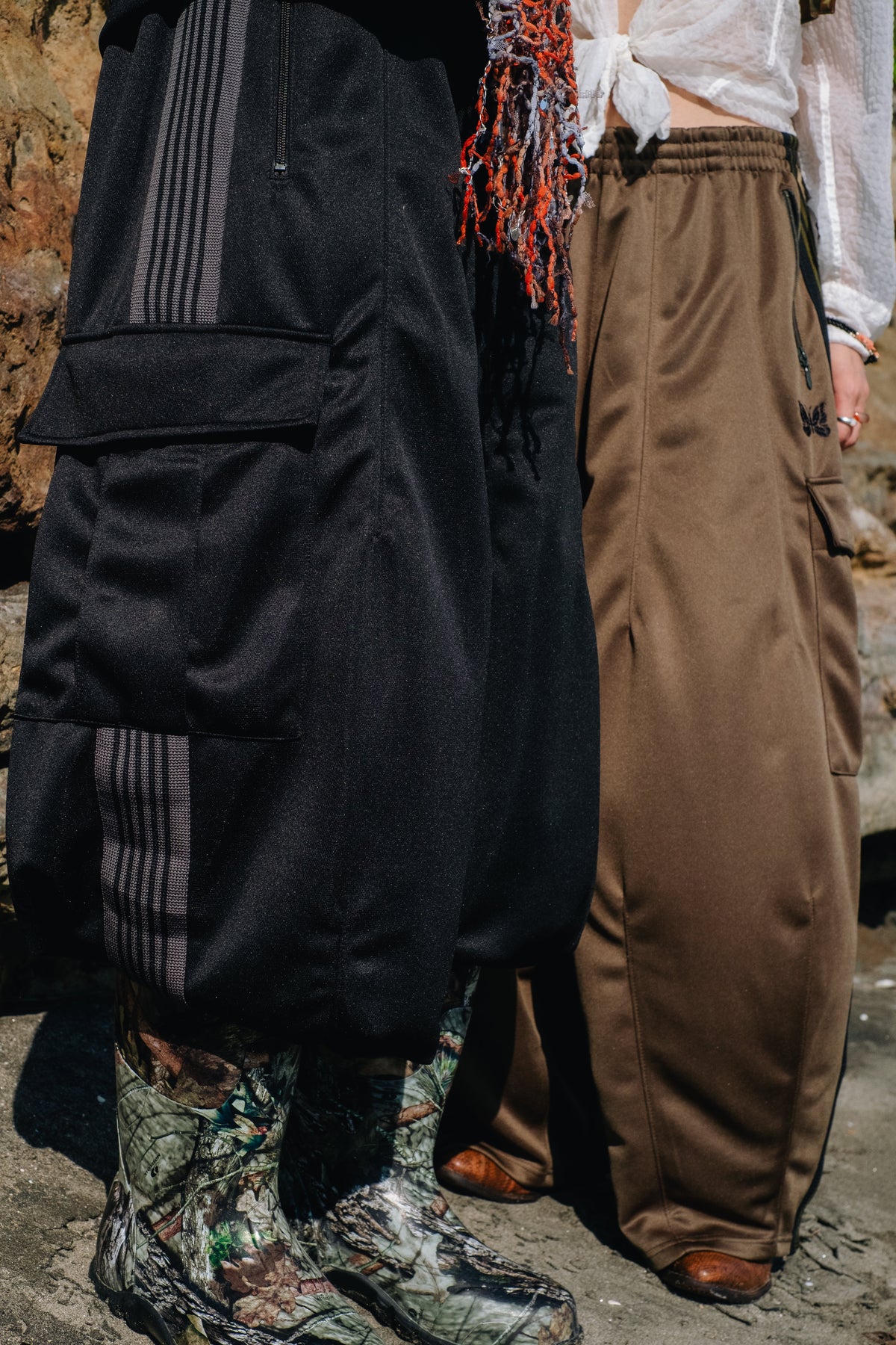 Needles BEAVER H.D. Track Pants BDU Black with Cargo Pocket