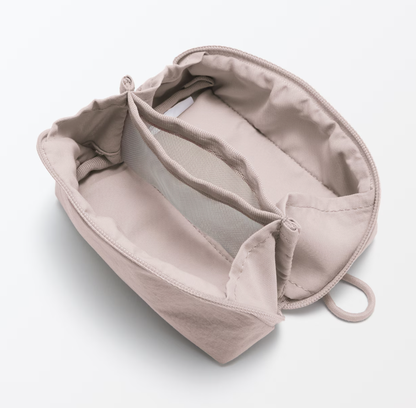 Wrinkle Nylon Wide Opening Mini Pouch
