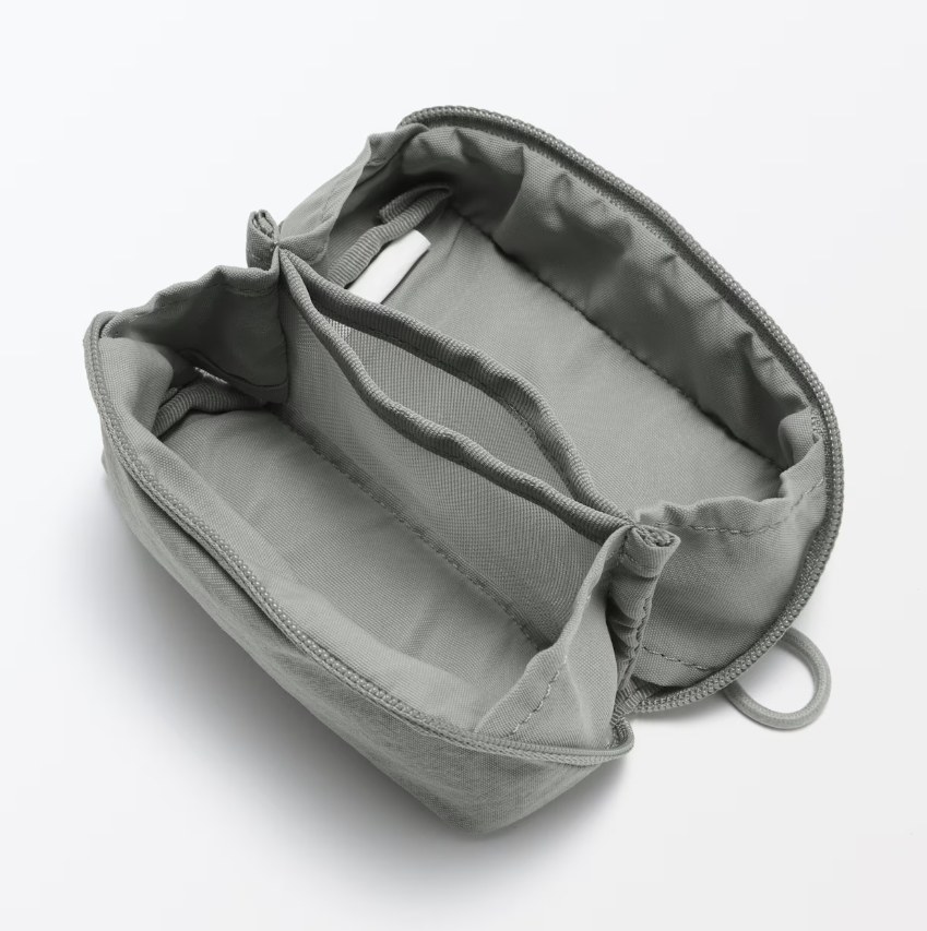 Wrinkle Nylon Wide Opening Mini Pouch