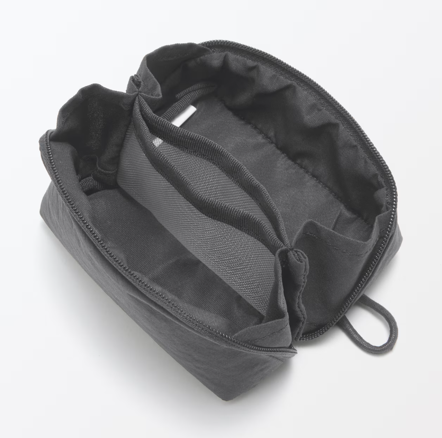 Wrinkle Nylon Wide Opening Mini Pouch