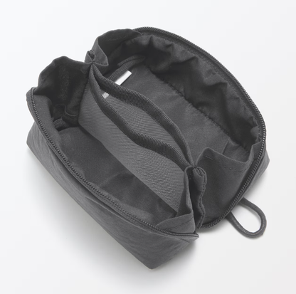 Wrinkle Nylon Wide Opening Mini Pouch
