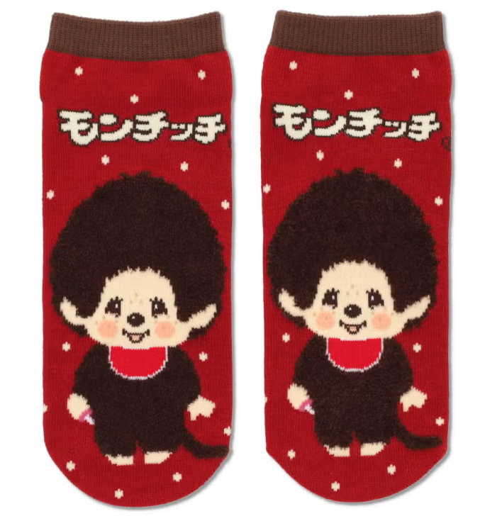Monchhichi Ankle Socks Red Full Body Design