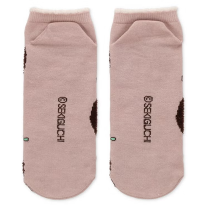 Monchhichi Face Pattern Pink Ankle Socks