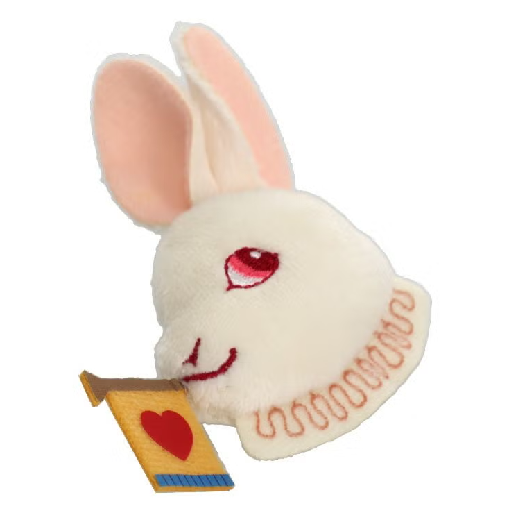 Macmillan Alice White Rabbit Plush Badge Pin