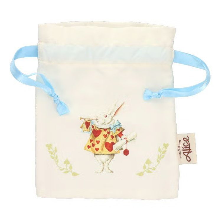 Macmillan Alice White Rabbit Drawstring Bag White