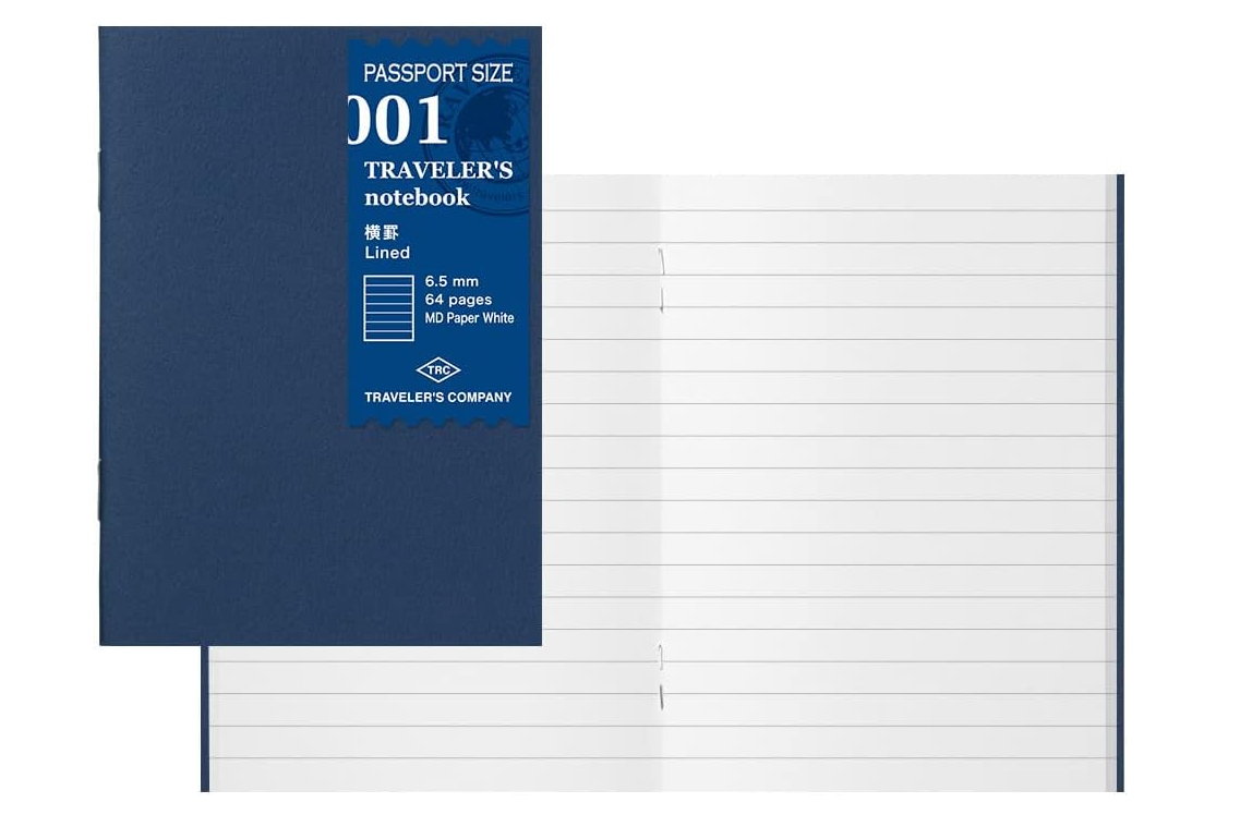 Traveler's Company Passport Size Notebook Refill – Lined MD Paper (3 Pack)