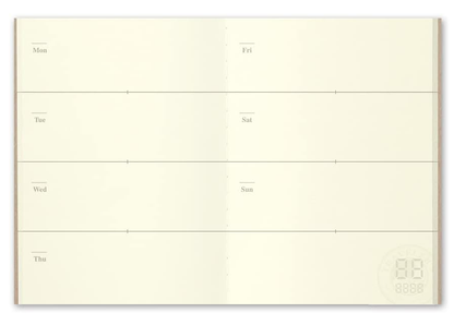 Traveler's Company Passport Size Weekly Planner Refill – Undated (2 Pack)