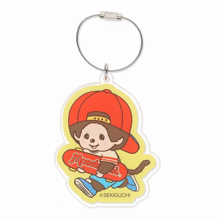 Monchhichi Retro Street Acrylic Ring Keychain