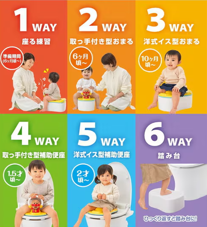 Agatsuma Anpanman 6-in-1 Baby Potty Training Seat with Sound Music