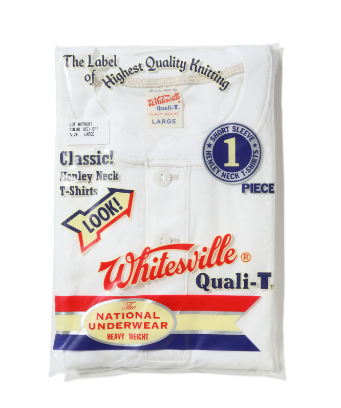 Whitesville WV79681 Henley Neck Pack T-Shirt Cotton 1-Piece