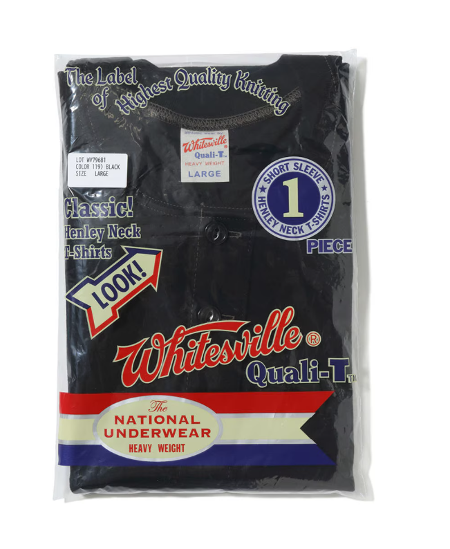 Whitesville WV79681 Henley Neck Pack T-Shirt Cotton 1-Piece