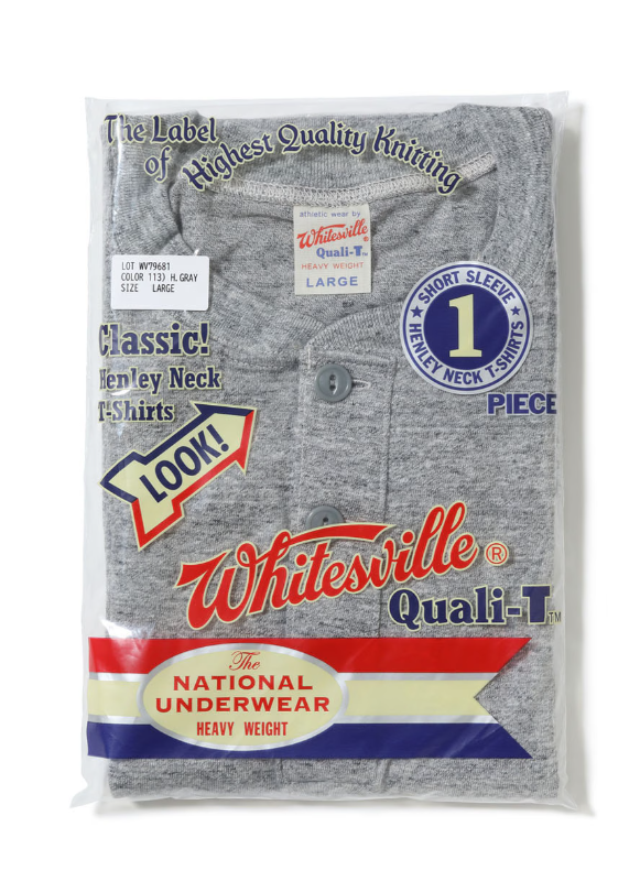 Whitesville WV79681 Henley Neck Pack T-Shirt Cotton 1-Piece