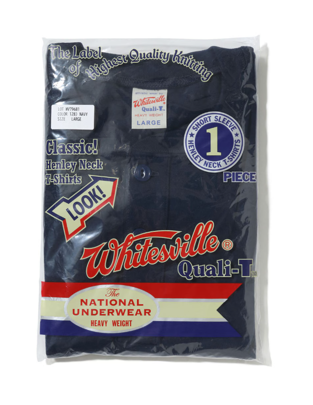 Whitesville WV79681 Henley Neck Pack T-Shirt Cotton 1-Piece