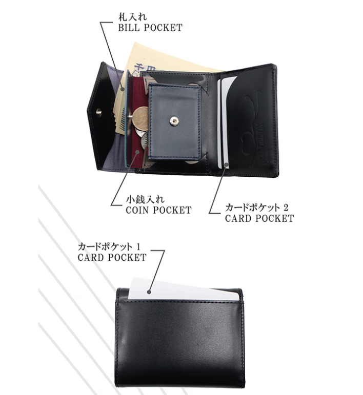 EVANGELION×NADAYA Quatre Mains Leather Trifold Wallet – Shinji & Kaworu Model 13