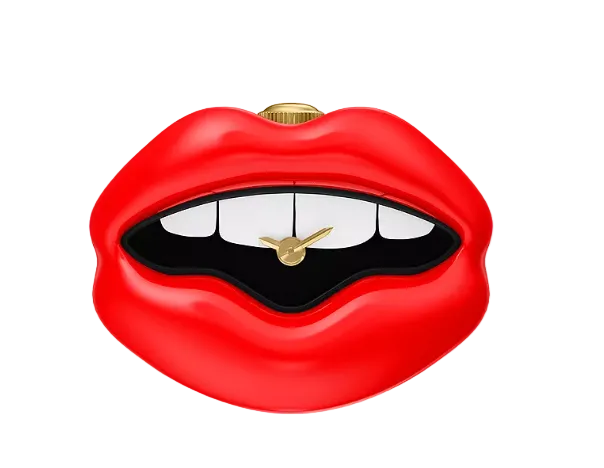 Gold Tone Lip Watch Ring