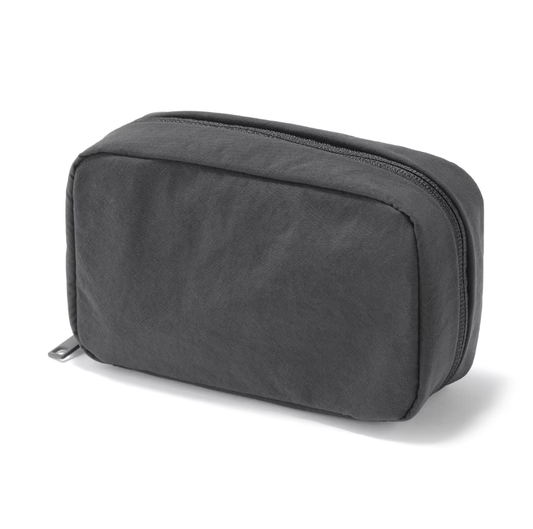 Muji Wrinkled Nylon Wide Opening Cosmetic Pouch M