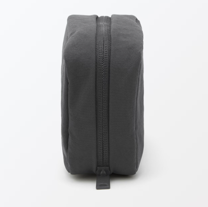 Muji Wrinkled Nylon Wide Opening Cosmetic Pouch M