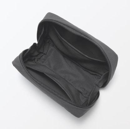 Muji Wrinkled Nylon Wide Opening Cosmetic Pouch M