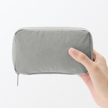 Muji Wrinkled Nylon Wide Opening Cosmetic Pouch M
