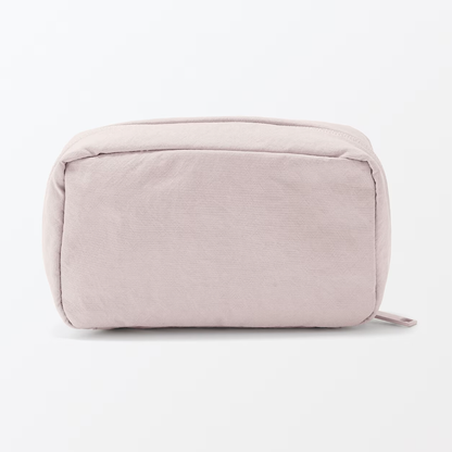 Muji Wrinkled Nylon Wide Opening Cosmetic Pouch M