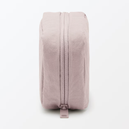 Muji Wrinkled Nylon Wide Opening Cosmetic Pouch M