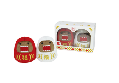 Domo-kun Red & White Daruma Plush Set