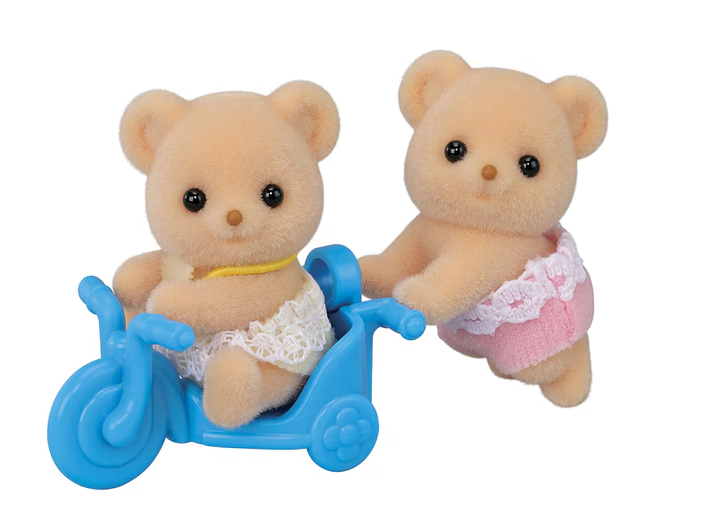 Sylvanian Families Biscuit Bear Twins Set with Tricycle (Epoch K-70)