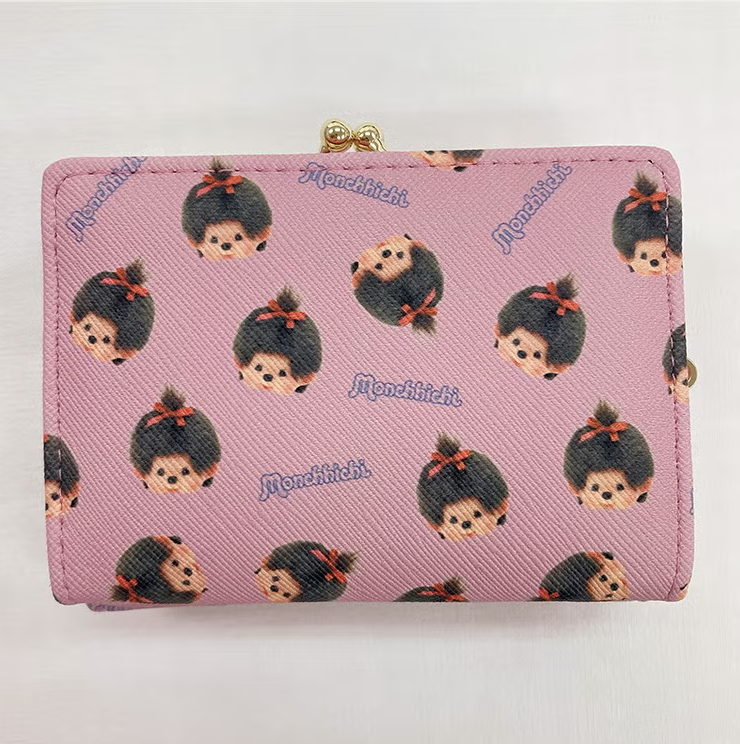 Monchhichi Clasp Wallet MO2-2 Tri-Fold Kiss Lock Wallet