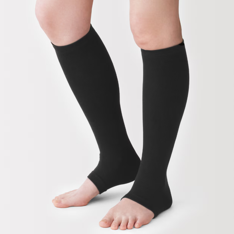 MUJI Women's Toe-Free Graduated Compression Knee High Socks