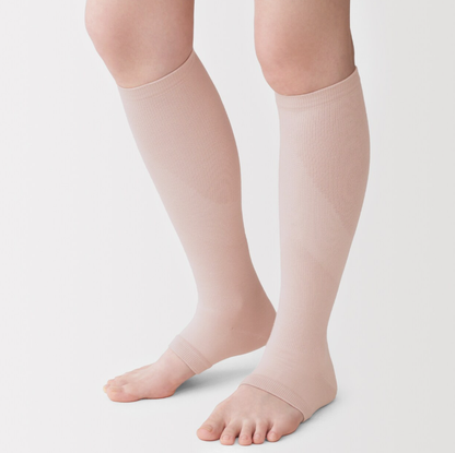 MUJI Women's Toe-Free Graduated Compression Knee High Socks