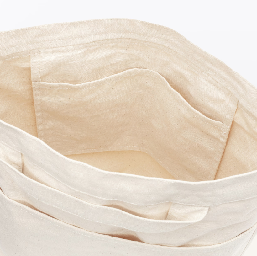 MUJI Organic Cotton Canvas Shoulder Tote Bag