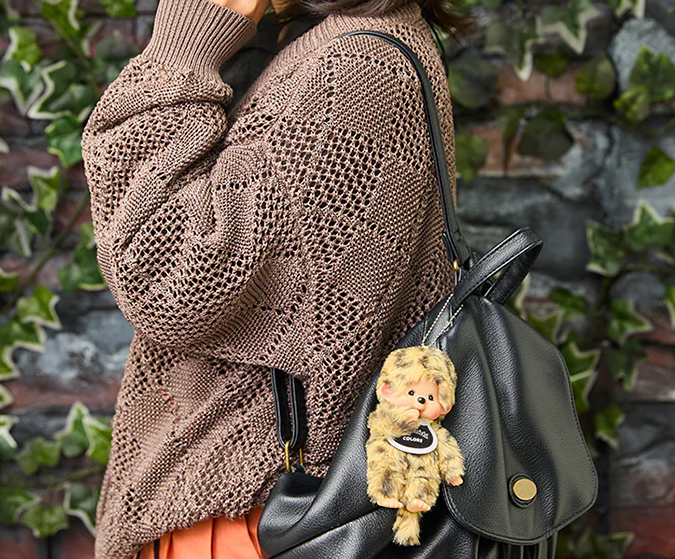 Monchhichi COLORS Leopard Print Keychain Plush Charm
