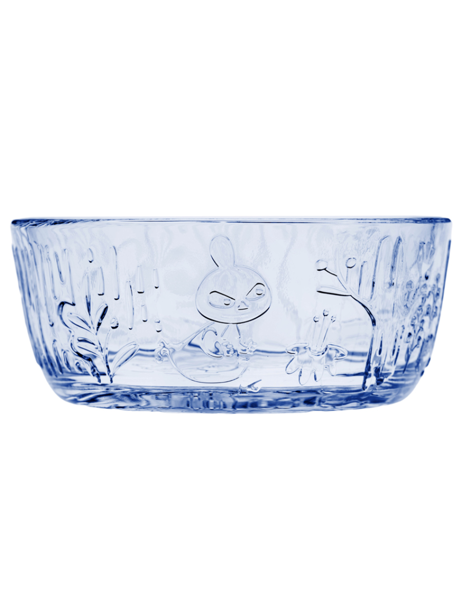 Moomin Glass Bowl 350ml Aqua Blue