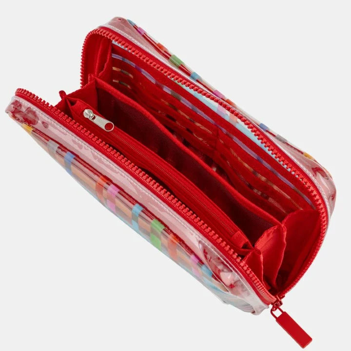 Hobonichi Drawer Pouch Ane Transparent Check PVC Organizer Wallet Large Multi Pocket