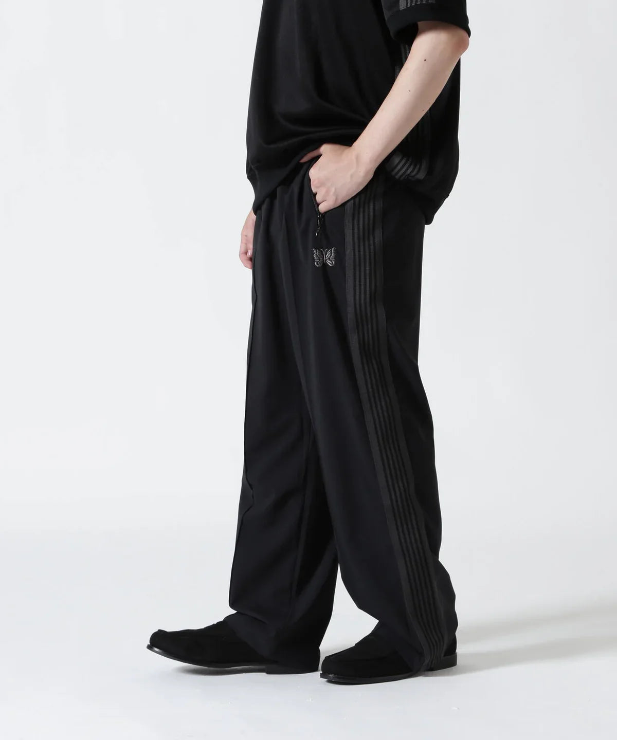Needles B'2nd Track Pant Poly Cloth BLACK