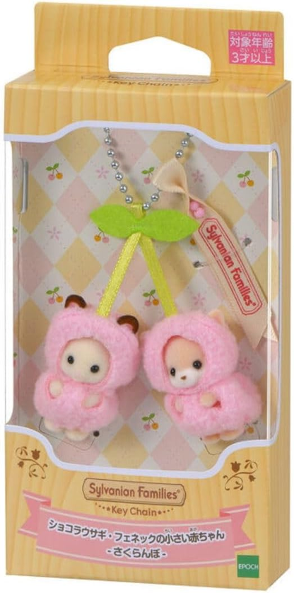 Sylvanian Families Calico Critters Cherry Baby Rabbit Pink Keychain